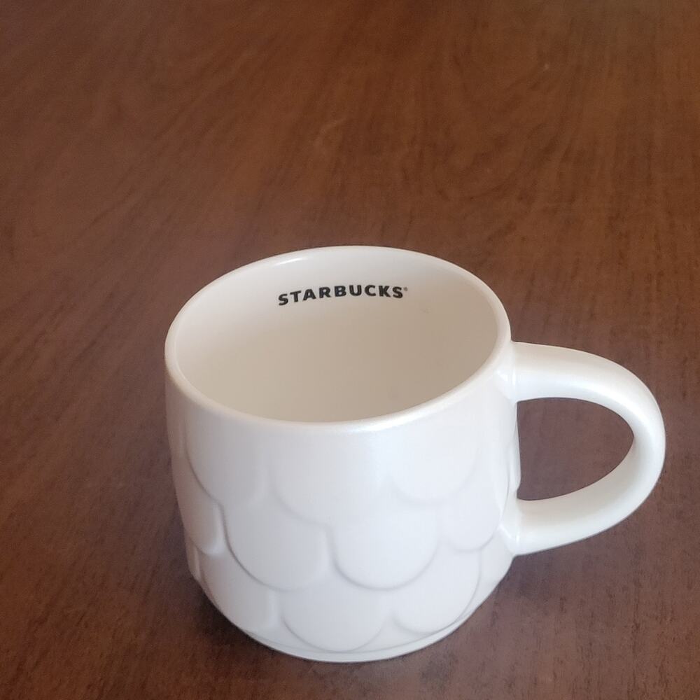 Starbucks 2023 Twilight Shimmer’ Pearl White Scales Ceramic Anniversary Mug 14oz